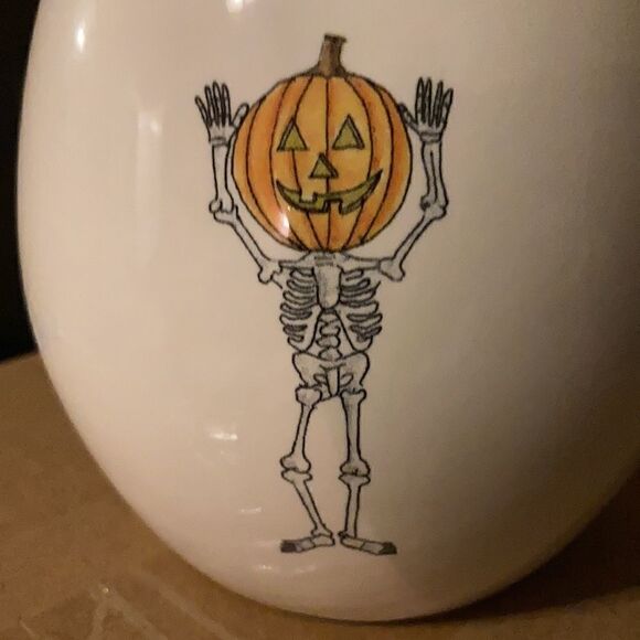 Rae Dunn round Halloween mug Pumpkin Head new black inside - Picture 3 of 4